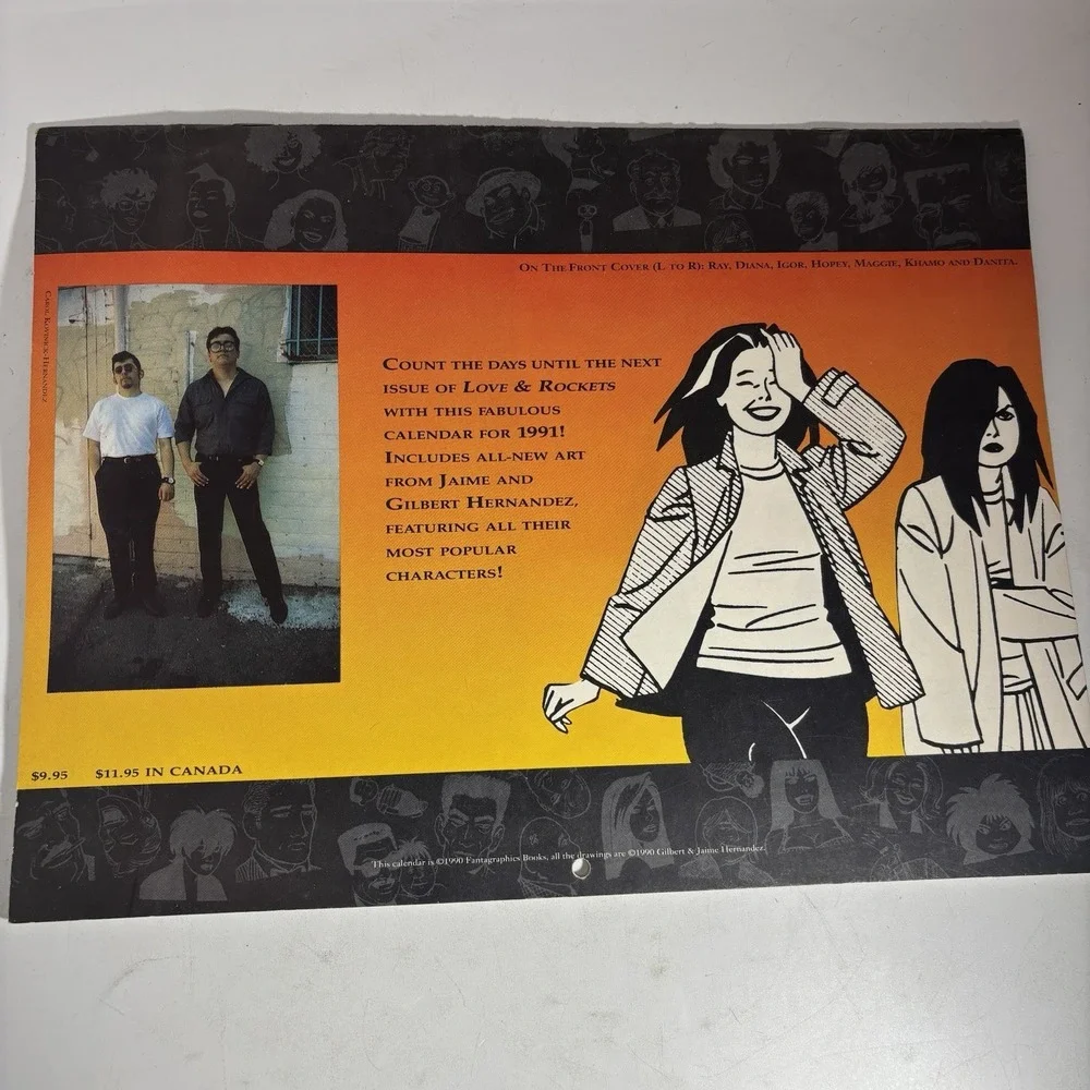 Love & Rockets Calendar 1991 Jaime & Gilbert Hernandez‎ Fantagraphics RARE
